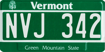 VT license plate NVJ342