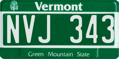 VT license plate NVJ343