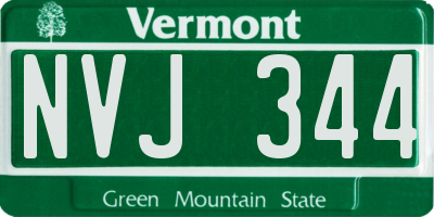 VT license plate NVJ344