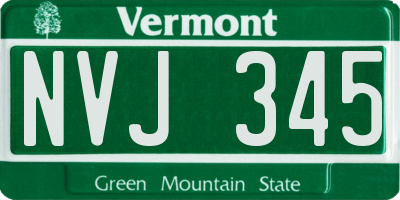 VT license plate NVJ345