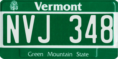 VT license plate NVJ348