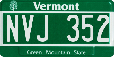 VT license plate NVJ352