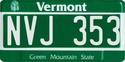 VT license plate NVJ353