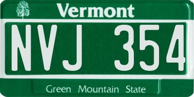 VT license plate NVJ354