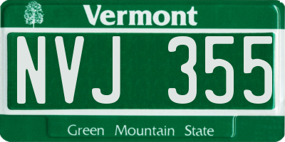 VT license plate NVJ355