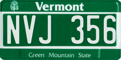 VT license plate NVJ356