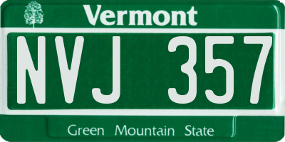 VT license plate NVJ357