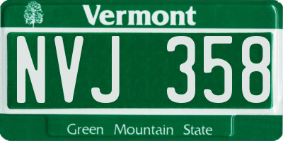 VT license plate NVJ358