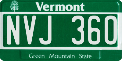 VT license plate NVJ360