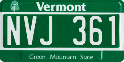 VT license plate NVJ361