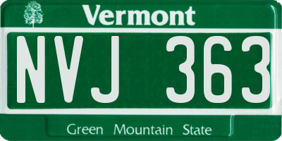 VT license plate NVJ363