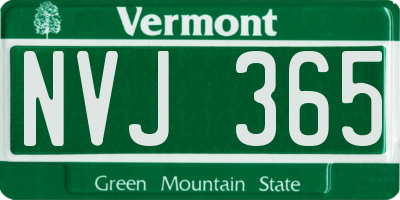 VT license plate NVJ365