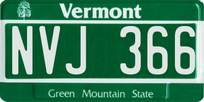 VT license plate NVJ366