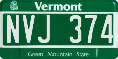 VT license plate NVJ374