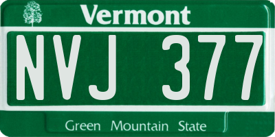 VT license plate NVJ377