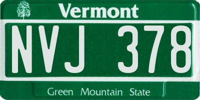 VT license plate NVJ378