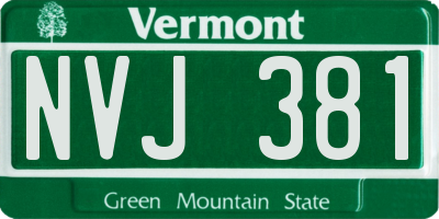 VT license plate NVJ381
