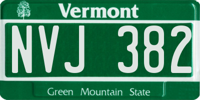 VT license plate NVJ382