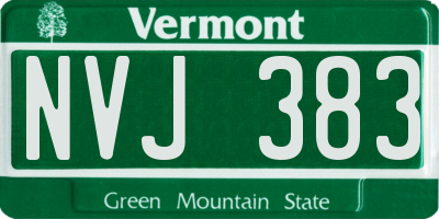 VT license plate NVJ383