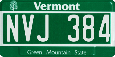 VT license plate NVJ384