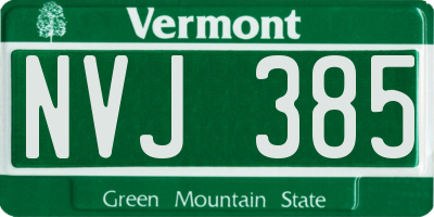 VT license plate NVJ385