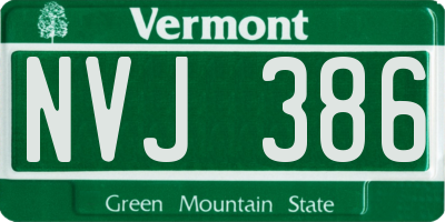 VT license plate NVJ386