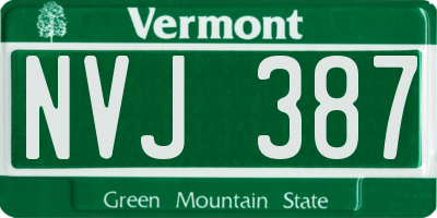 VT license plate NVJ387