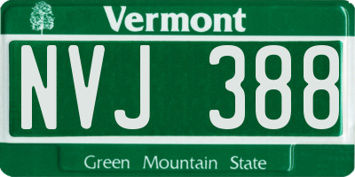 VT license plate NVJ388