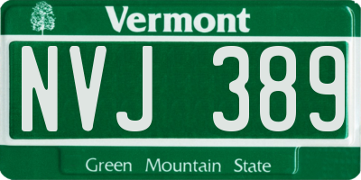 VT license plate NVJ389