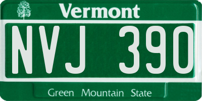 VT license plate NVJ390