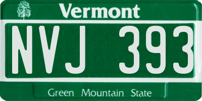 VT license plate NVJ393