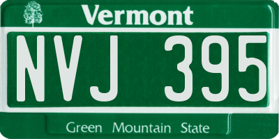 VT license plate NVJ395