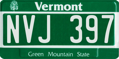 VT license plate NVJ397