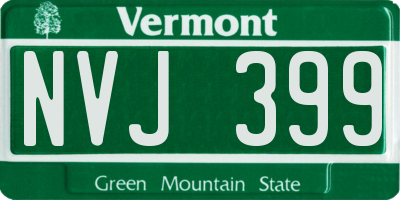 VT license plate NVJ399