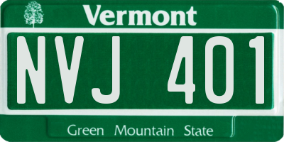 VT license plate NVJ401