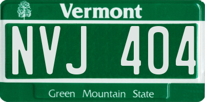 VT license plate NVJ404