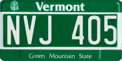 VT license plate NVJ405