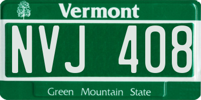 VT license plate NVJ408