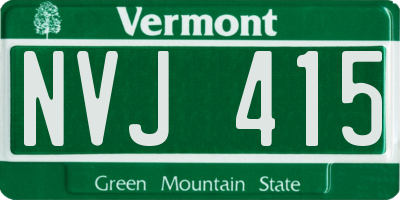VT license plate NVJ415