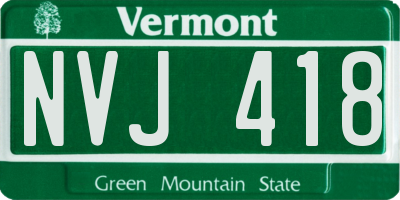 VT license plate NVJ418