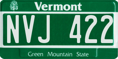 VT license plate NVJ422