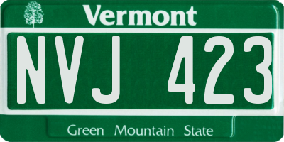 VT license plate NVJ423