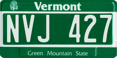 VT license plate NVJ427