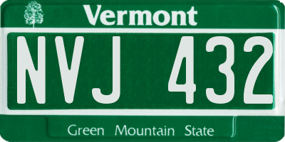 VT license plate NVJ432