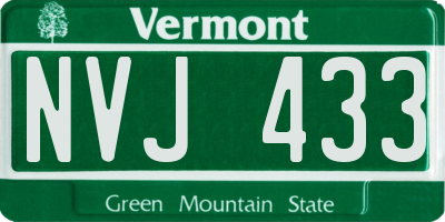 VT license plate NVJ433