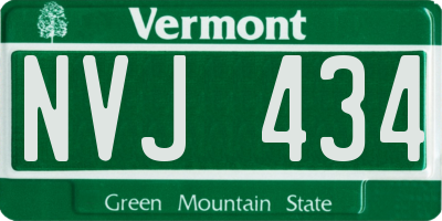 VT license plate NVJ434