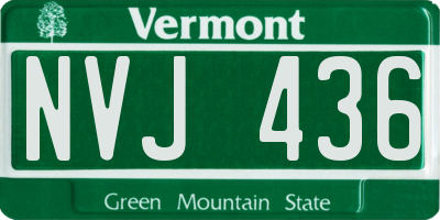 VT license plate NVJ436