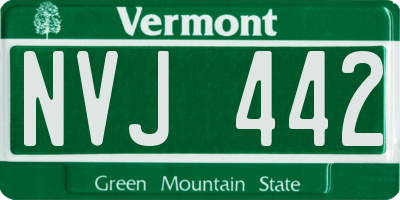 VT license plate NVJ442