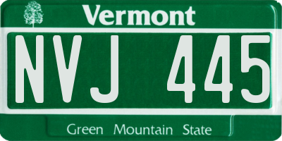 VT license plate NVJ445