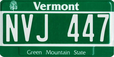 VT license plate NVJ447